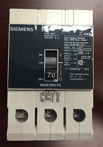 Totalmente Nuevo ITE/Siemens HGB3B070B HGB 3 polos 70 amperios 480 voltios atornillado - Imagen 1 de 6