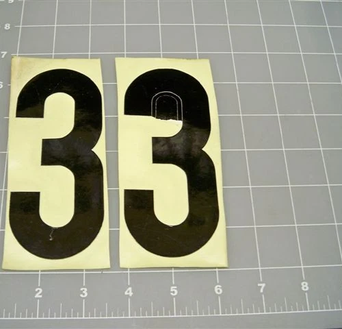 NUMBER 3 贴纸 6 英寸黑色乙烯基 2 数量比赛评分免运费 — 第 1/1 张图片