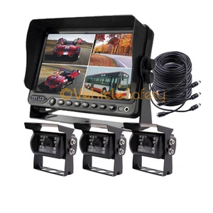 7" Quad Monitor DVR Video Recorder Backup camera System For Truck RV Kit - Picture 1 of 8