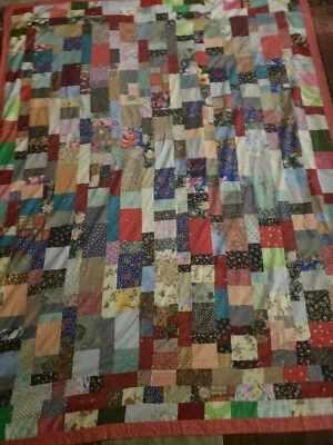 Rectangle Logs, Hand Made,patchwork floral Prints 86x66 - Image 1 of 4