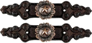 Urbalabs Cast Iron Copper Large Concho Star Knobs Kitchen Cabinet Handles and - Picture 1 of 7