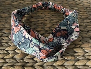Women Elastic Flower Printed Turban HeadWrap Headband Twisted Hair Band - Picture 1 of 2