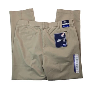 Izod Performance Stretch Straight Fit Flat Front Khaki Pants Mens 36x32 NEW NWT - Picture 1 of 9