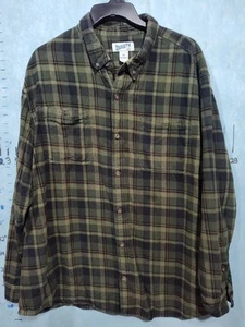 Duluth Trading Company Flannel Shirt Mens XX Large Brown Plaid Heavy Relaxed - Picture 1 of 11