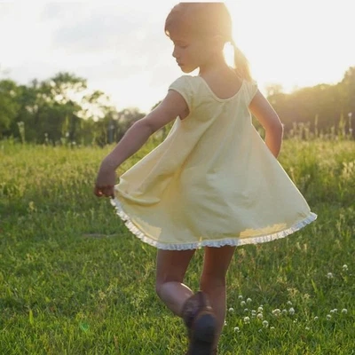 Omi Jo Well Dressed Wolf Cap Sleeve House Dress Lemonade Polka Dot Size 7 NWT - Image 1 of 4