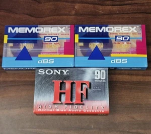 NEW Memorex dbs 90 Cassette Tapes Sony HF 90 - Bild 1 von 2