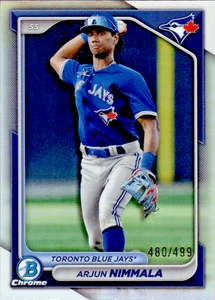 2024 Bowman Chrome #BCP-199 Arjun Nimmala Chrome Refractor /499 - Picture 1 of 2