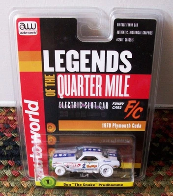 AW NHRA Legends Hot Wheels FUNNY CAR DON "SNAKE" PRUDHOMME BLANCO Slot Car CHASE Foto 1 de 4