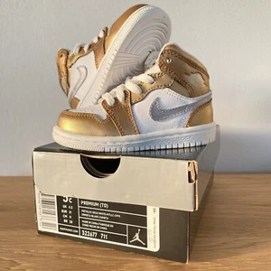 NIB 2008 BABY Nike Air Jordan 1 Gold TD Premium Infant toddler Original 1985 OG - Bild 1 von 11