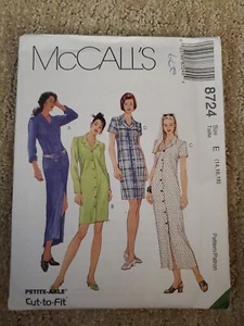 8724 Vintage McCalls SEWING Pattern Misses Semi Fitted Dress OOP FF - Picture 1 of 2