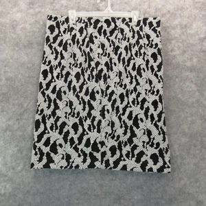 Lane Bryant Womens Skirt 16 Black Gray Straight Back Zip Lined Stretch Slit - Picture 1 of 11