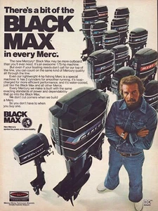 1976 Mercury Black Max Outboard Motors Vintage Magazine Print Ad - Picture 1 of 1