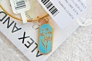 NWT Authentic ALEX AND ANI Forest Nymph Jonquil (MARCH) Charm Bangle $38 Retired - Picture 1 of 8