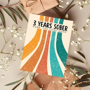 3 Years Sober Sobriety Card for Sober Loved One in Recovery - Picture 1 of 2