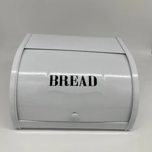 Retro White Metal Tin Bread Box By Ashland 11.5” - Picture 1 of 4