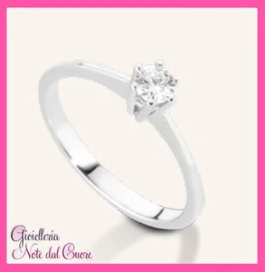ANELLO IN ORO BIANCO 18K CON DIAMANTI NATURALI E VVS 0.25 CARATI CERTIFICATO - Bild 1 von 1