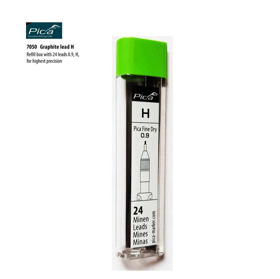 Pica 7050 Precise Fine Dry automatic Pencil Lead Refill Set H Graphite.
