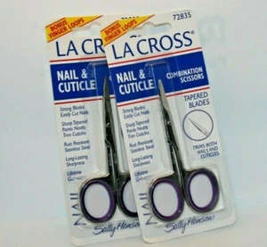 2 Forbici combinate coniche per unghie e cuticole inox La Cross 3,5" #72835 - Foto 1 di 3