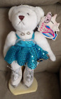 PICKFORD BRASS BUTTONS BEARS  White Sports Bear Ice Skater SASHA w/Stand & Tags