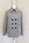 New M&S Grey Felted Wool Jacket Size 20 Double Breasted Grey