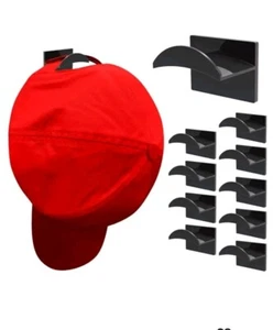 10 PCS Adhesive Hat Hooks for Wall, Strong Hold Hat Hangers, Minimalist Hat R... - Picture 1 of 5
