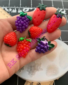Grapes and strawberries-fruit-handmade silicone mold for Fondant-Resin-crafts... - Picture 1 of 10