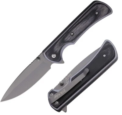 Cuchillo Plegable Asistido Elk Ridge Hoja de Acero Inoxidable 3.5" Mango Aluminio/Madera Foto 1 de 4