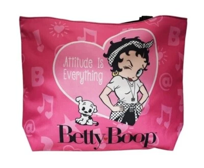 Nuevo Bolso de Mano Rosa Betty Boop Attitude Grande Hombro Compras Regalo Corazón Corazones Foto 1 de 3
