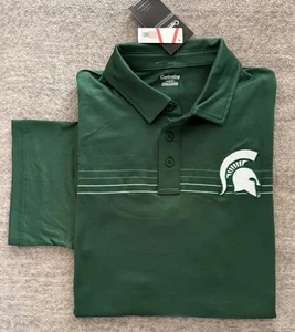 Michigan State Spartans NCAA licensed Polo Shirt green w/embroidered logo size L - Picture 1 of 3
