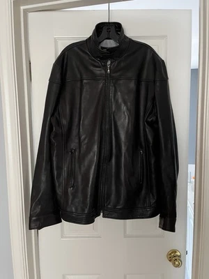 Vera Pelle Firenze Florence Leather Made In Italy Black Jacket SZ 52 IT/42 US XL - Image 1 of 4
