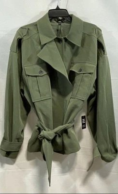 Abrigo para mujer Express verde liso gabardina XL para todas las estaciones Foto 1 de 4
