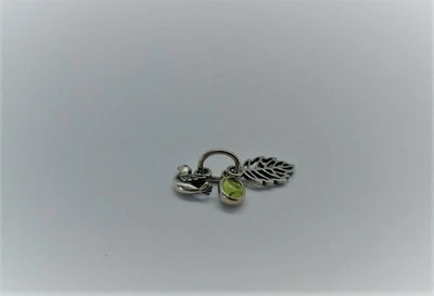 EUC Authentic PANDORA 925 ALE  FOREST TRINITY DOVE PERIDOT Charm/Bead ~ 791214PE - Image 1 of 4