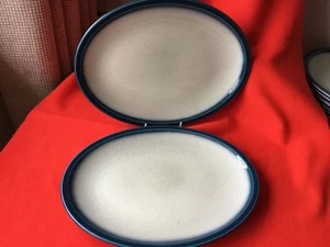 2 X WEDGWOOD ENGLAND ~ BLUE PACIFIC ~ OVALE STEAKTELLER ~ 12" DURCHMESSER ~ SELTEN - Bild 1 von 2