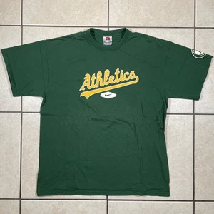 Oakland Athletics Nike Green T Shirt Mens XL Y2K Center Swoosh Vintage MLB - Picture 1 of 9