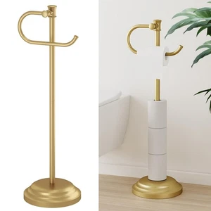 Soporte para rollo de papel higiénico de 25" independiente con estante soporte de almacenamiento para... - Imagen 1 de 9