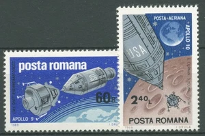 Rumania 1969 Espacio Apolo 9 y 10 Alunizaje 2779/80 MNH. - Imagen 1 de 1