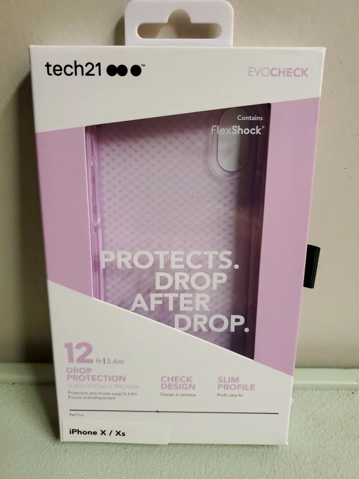 NEW Authentic Tech21 Evo Check Case Cover for iPhone X & XS - Rose Pink/White - Image 1 of 1