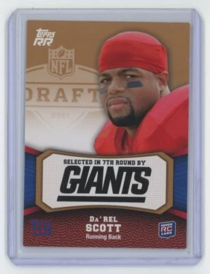 2011 Topps Rising Rookies Da'Rel Scott Football Card New York Giants #196 - Image 1 of 2