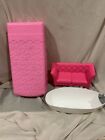 2015 Barbie Dream House Dollhouse Couch, Tub And Bed Replacement Furniture Part