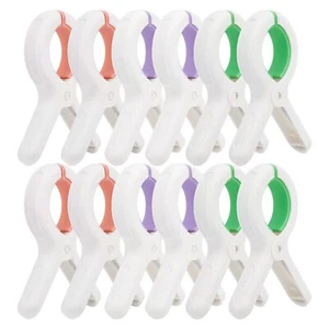 12 Pack Heavy Duty Beach Towel Clips for Beach Lounge Chairs Quilting - Picture 1 of 7