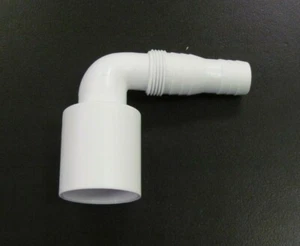 WASHING MACHINE OUTLET HOSE CONNECTION 90 DEG NOZZLE 1 1/2" COMPRESSION/PUSHFIT - Picture 1 of 4