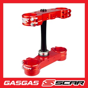 TRIPLE CLAMPS KTM GASGAS MC MCF EC ECF EX 125 250 350 450 501 2024 RED SCAR - Picture 1 of 2