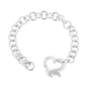 Rhodium Plated Heart Bracelet - Picture 1 of 1