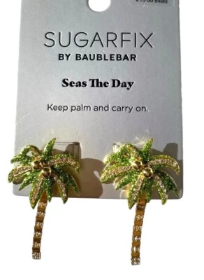 "Pendientes de palmera poste colgante oro vacaciones vacaciones playa barra de burbujas 2"" brillo" Foto 1 de 4