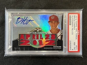 2012 Bryce Harper Topps Triple Threads Relic Autographs #TTAR-271 1/18 PSA 8 - Picture 1 of 4