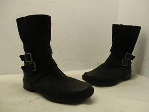 Botas UGG negras de cuero nobuck con cremallera en la mitad de la pantorrilla para mujer talla 8,5 estilo 1095155 - Imagen 1 de 10