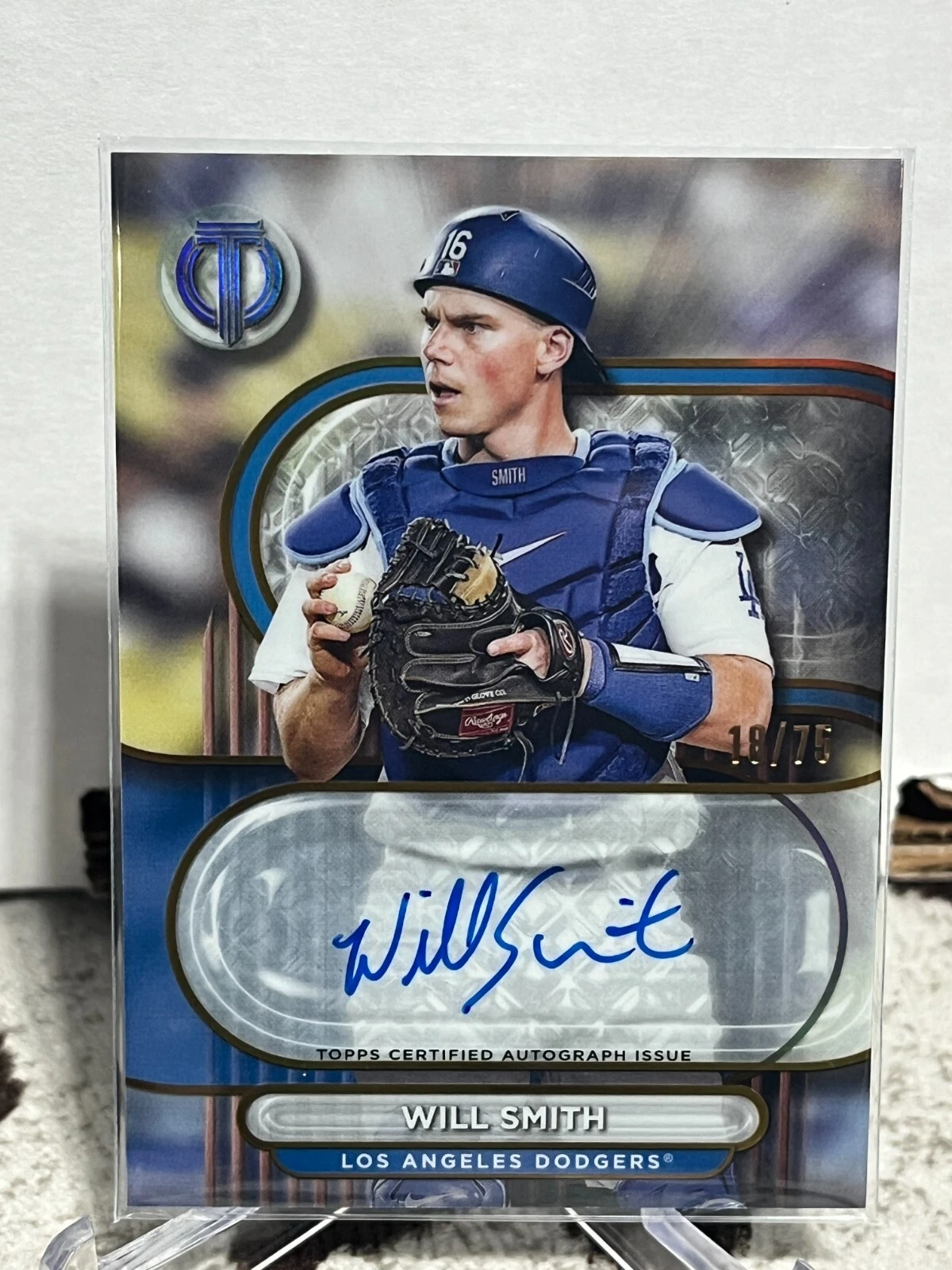 2024 Topps Tribute Autographs Gold Will Smith 18/75 Los Angeles Dodgers
