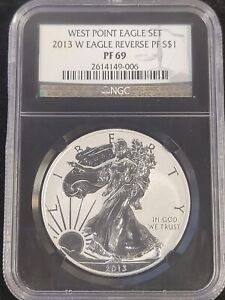 2013 W PF69 NGC Reverse Proof American Silver Eagle .999 Coin - West Point Mint