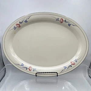 Lenox Glories On Grey Oval Serving Platter 14" Floral Design Porcelain Oval - Picture 1 of 9