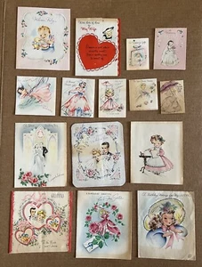 Vintage Baby Frauen Grußkarten Blumen gebraucht beschädigt 15 Karten - Bild 1 von 13